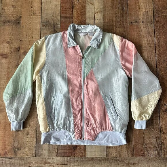 Blair Jackets & Blazers - Vintage 90's Blair pink and yellow track jacket women's m